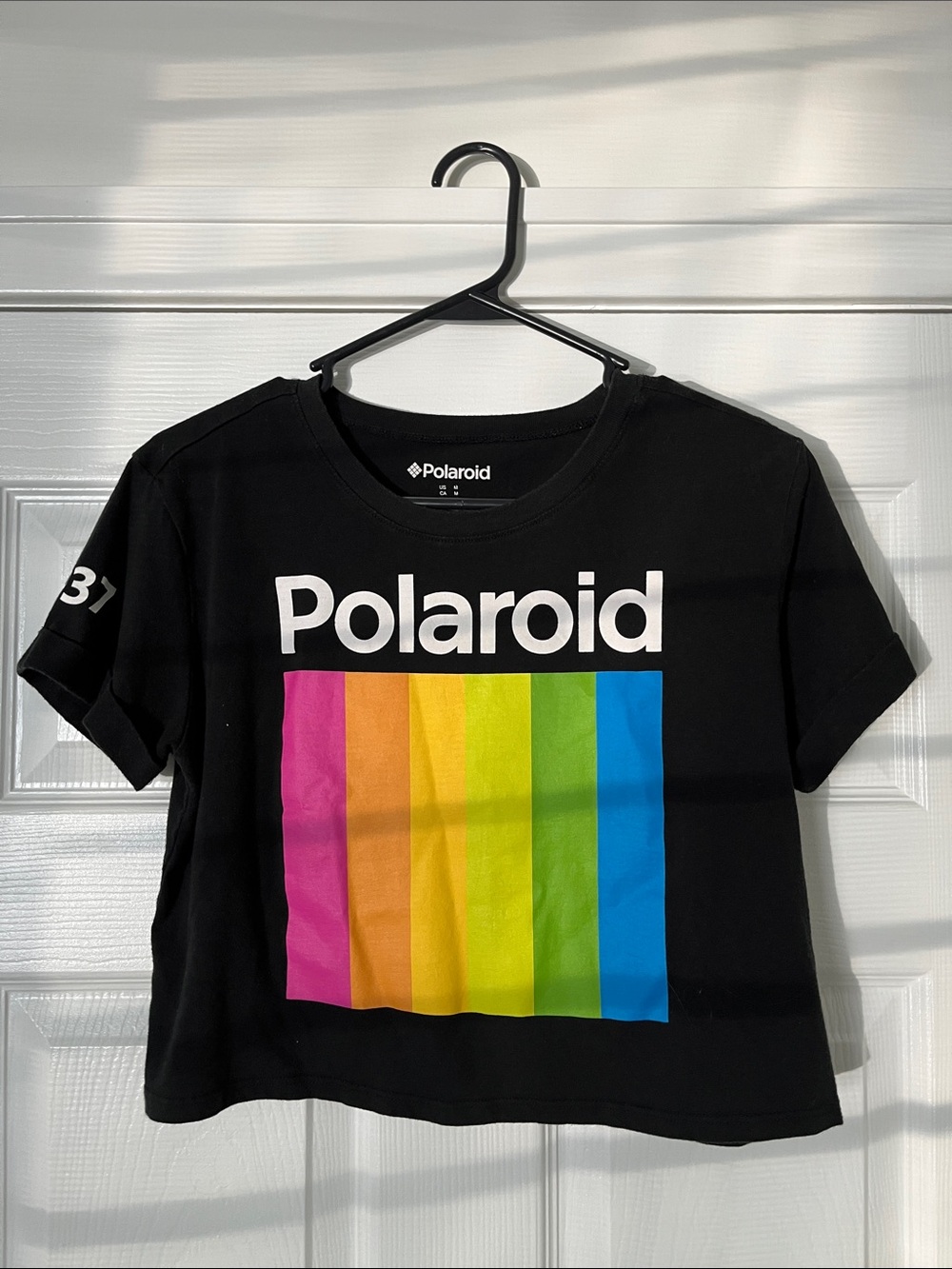 Polaroid Medium Black Cropped Tee